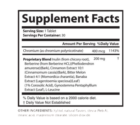 Gluco Refresh Supplement Facts...