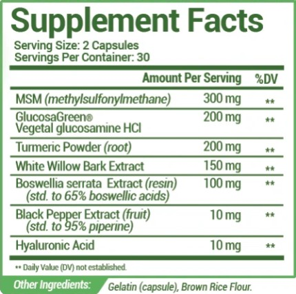 Supplement Facts Joint Hero
